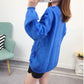 V-neck Bottoming Tattered Sweater Women Fall/winter Loose Knit Sweater Casual Fashion Top