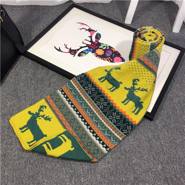 birthday present Winter warm Christmas gift Christmas dress up scarf Woman elk pattern Long scarf