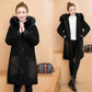 Denim Cotton Jacket Women's Mid-length Autumn and Winter Loose Plus Velvet Thick Cotton Coat Tide