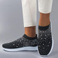 Women Flat Crystals Sneakers Breathable Casual Shoes Sport Shoes Outdoors