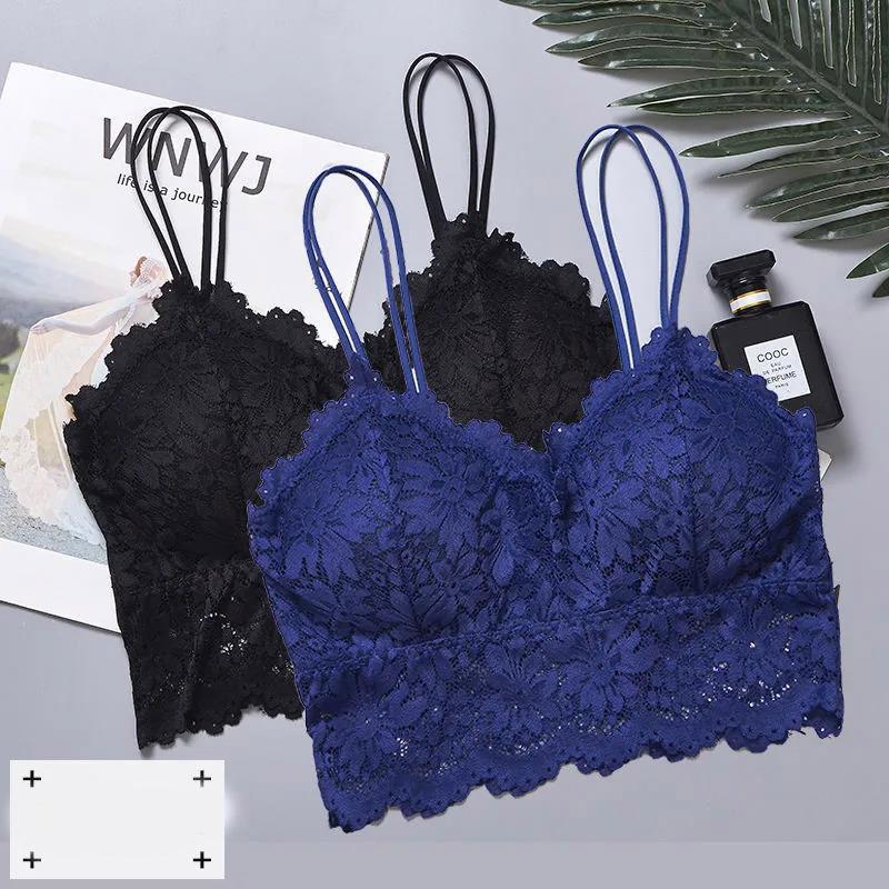 Two-piece Japanese Thin Section Anti-glare Skin-friendly Breathable All-match No Steel Ring Lace Camisole Tube Top Wrap Bra