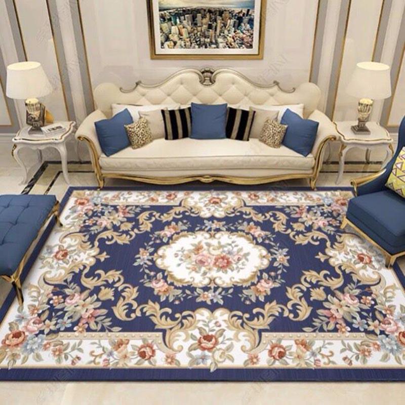European Non-Slip Jacquard Carpet Modern for Living Room Bedroom Prited on Special Floral Decoration