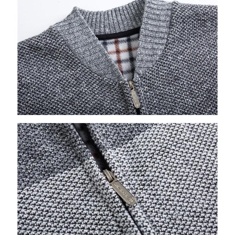 Winter Plush Thick Cardigan Knitted Fir Coat Men's Warm and Windproof Comfortable Inner Sweater