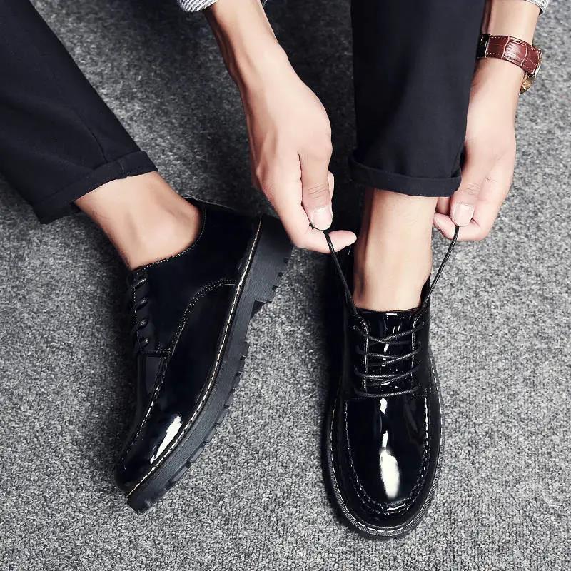 Mens Full soft leather Leather Wedding Shoes Business Sneakers Men's Pointed Leather Shoes