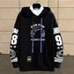 Spring Cat Print Sweater Suit Men Sports Suit Hooded Pullover Campus Student Sportswear Casual Loose Clothing