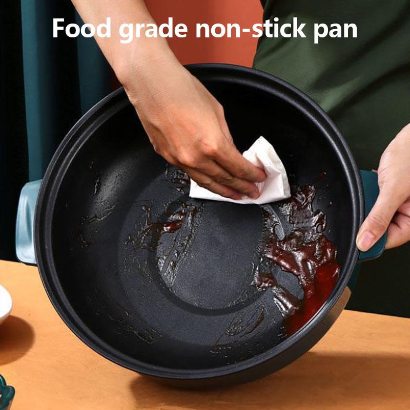 400W/800W Dual-levels Electric Heat Pot 20cm Mini Non-stick Cookware Boiling Soup Pot for One Person