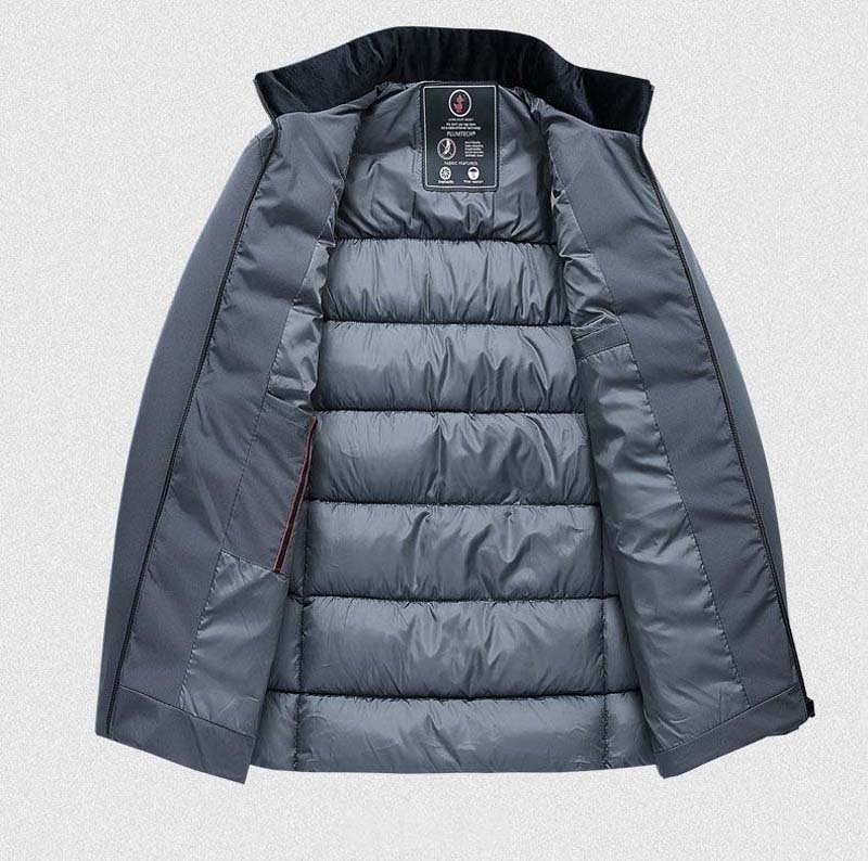 Winter New Style Men's Mid-length Thick Warm Cotton Padded Jacket Young and Middle-aged Stand-up Collar Slim Padded Jacket