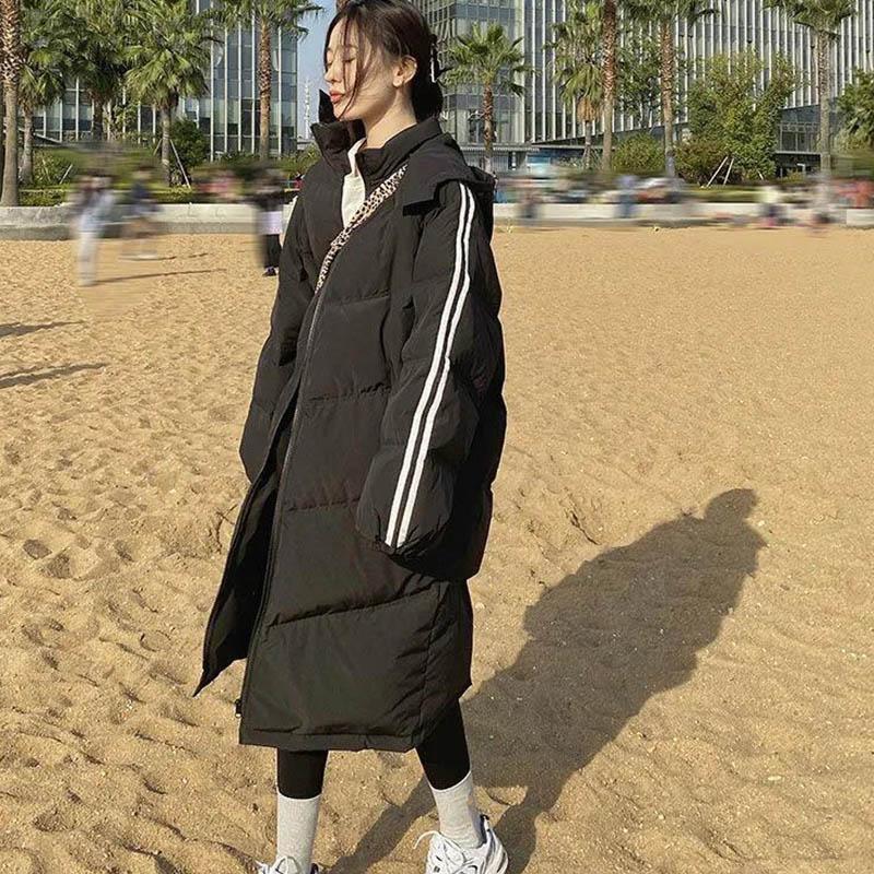 Quilted Jacket Autumn and Winter Korean Style Loose Large Size Thinner Mid-length Coat