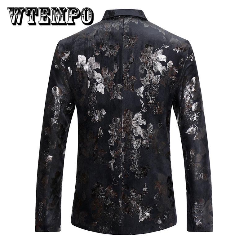 Male Suit Blazer Printed Men Slim Jacket Suits Fashion Luxury Formal wedding Dress Stage