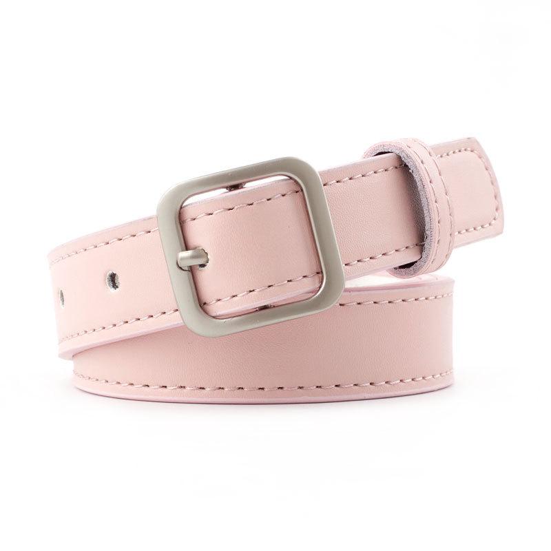 Small Square Buckle Ladies Belt Multicolor Wild Jeans Belt Student Fashion Decorative