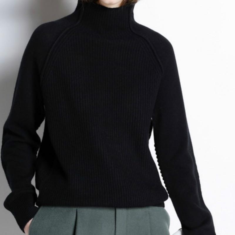 Women Winter Cashmere Turtleneck Thickened Pullover Loose Sweater Loose Knitted Wool Shirt