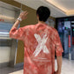 Short-sleeved Men's Summer Street Fashion Brand Tie-dye Printing Round Neck T-shirt Personality Loose Hip-hop Plus Size Five-point Sleeves