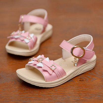 Girl's Sandals In Summer Soft Sole Flat Casual Princess Cool Shoes Little Girls' Non Slip Light Outdoor Beach Sandals