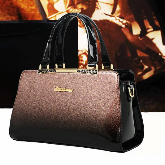 Womens Fashion Patent Leather Leopard Handbag Woman Messenger Bags Evening Shoulder Bags