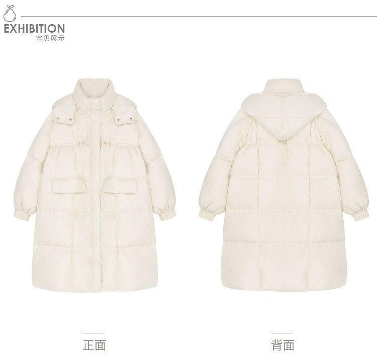 Shiny Long Down Jacket Women Winter Parka Coat Hooded Loose Coat Thick Female Jacket