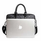 Business Briefcase Men Black Plaid PU Leather Zipper Waterproof Handbag Shoulder Bag Crossbody Bags