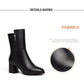 Black PU Leatehr boots Short Combat Boots Chunky  Heel Women Zipper Martin Boots Ankle Boots for Women