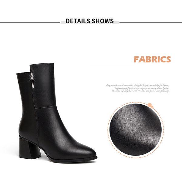 Black PU Leatehr boots Short Combat Boots Chunky  Heel Women Zipper Martin Boots Ankle Boots for Women