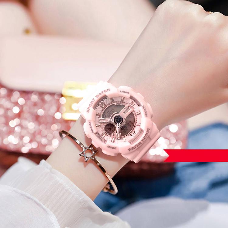 Student Sports Watch Silicone Strap Luminous Waterproof LED Digital Alarm Clock Outdoor Women Watch