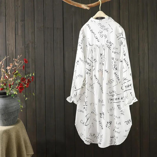 Sun Protection Shirt Women's Mid-length Thin Section Long-sleeved Casual Loose Coat Fabric Light and Breathable