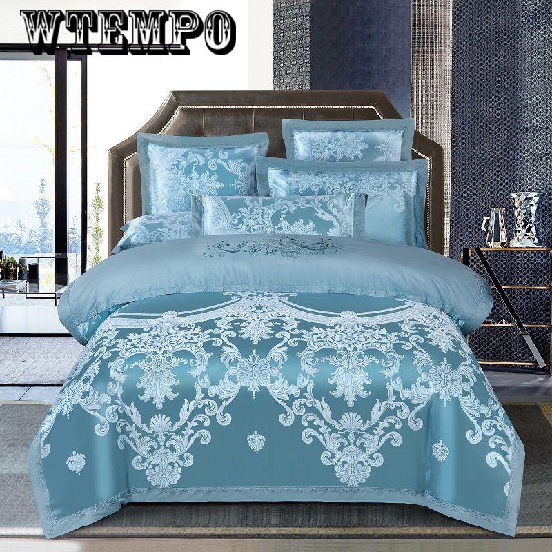 Bedding European Embroidered Jacquard Cotton Four-piece Cotton Quilt Bedrooms Bedroom Home
