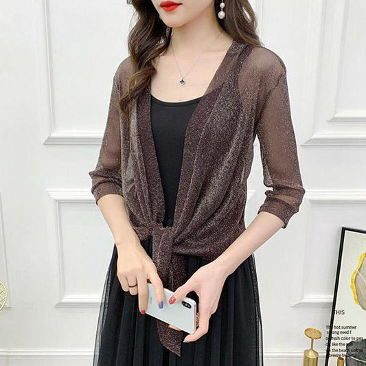 Short Cardigan Shawl Plus Size Ladies Thin Lace Shawl Fashion Breathable Sun Protection Clothing