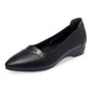 Soft Sole Mother's Shoes Women Flat Leather Shoes Wedge Women's Comfortable Low Heel Work Single Shoes
