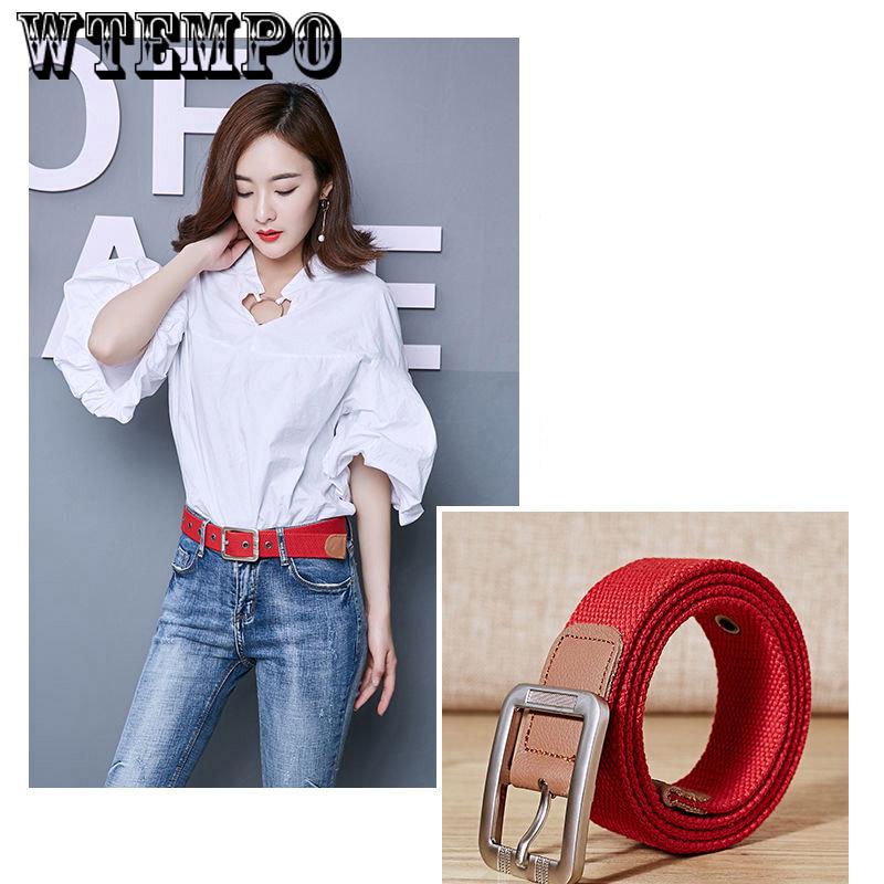 High Quality Fashionable Canvas Belts Knitted Buckle Adjustable Belt Male Canvas Belts for Jeans