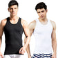 100% Cotton Men's Vest Fitness Stretch Bottoming Shirt Summer Vest Round Neck Sleeveless Vest (2 Pieces)