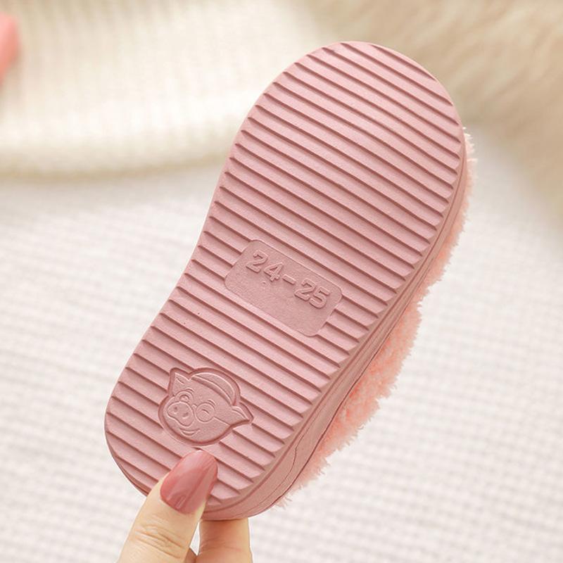 Winter Slippers Kids Toddler Girl Baby Boys Fur Slides Cotton Indoor Shoes Warm Fluffy House Children Slipper