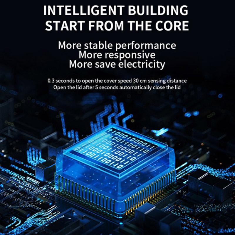 14 Liters Smart Sensor Trash Can Household with Lid Bathroom Kitchen Living Room Toilet Automatic Thickening Increase Trash Can Battery Type