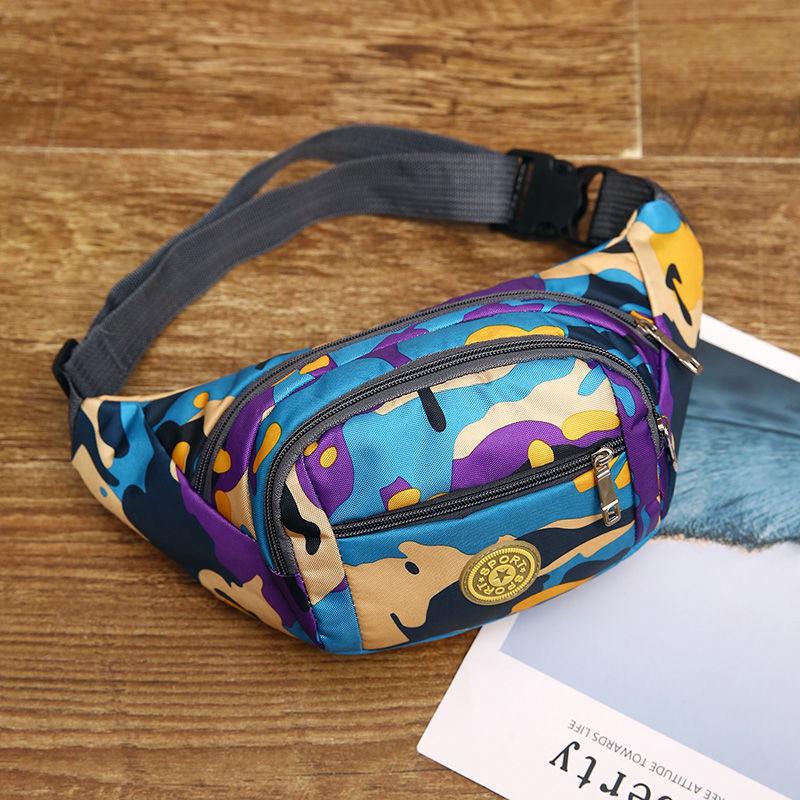 Running Waist Bag Men and Women Canvas Messenger Chest Bag Outdoor Sports Cashier Camouflage Fashion Multifunctional Mobile Phone Bag