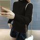 Non-shedding Mink Velvet Sweater Women's Short Loose Knit Sweater New Half High Collar Top