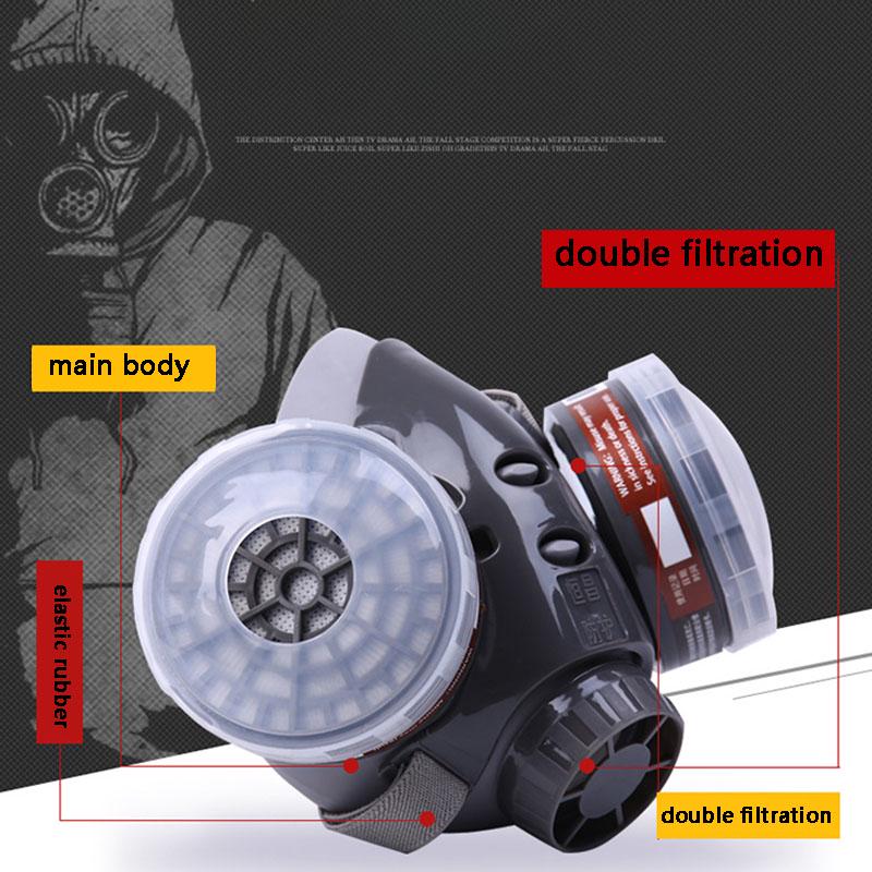 Industrial Gas Mask Half Face Painting Spraying Respirator Safety Work Filter Dust Mask Dust Proof