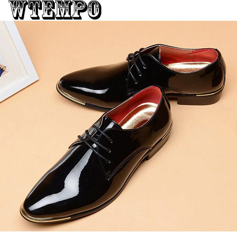 Business casual shoes, patent leather shoes, large size, pointed shoes, males,increased British wind