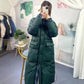 Lightweight and Versatile Loose Large Size Stand-up Collar and Long Coat Down Jacket Women