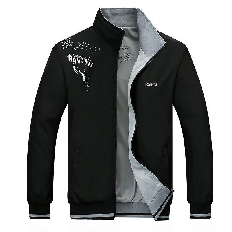 Autumn Mens Jacket Stand Collar Windbreaker Male Blue Baseball Jackets Casual Bomber Plus Size L-5XL