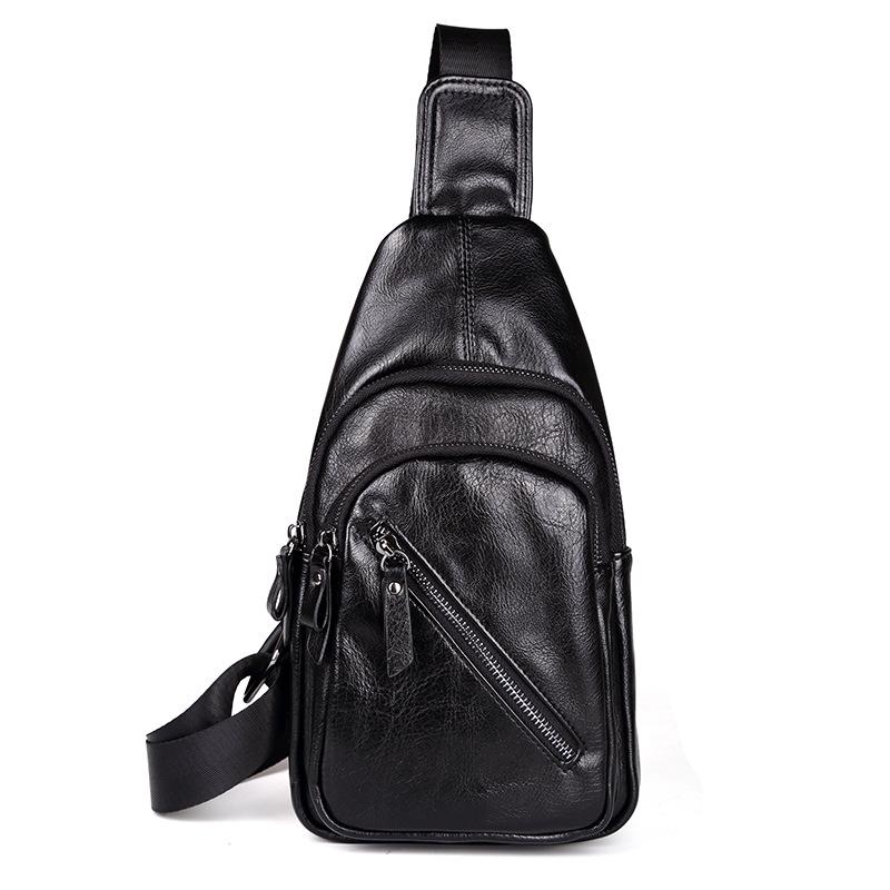 Casual Shoulder Bag Men Horse Leather Large Capacity Chest Bag Outdoor Riding Sports Messenger Bag