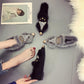 Fox Fur Cotton Shoes Autumn and Winter Goose Down Fit Women's Crystal Pointed Cotton Beanie Shoes