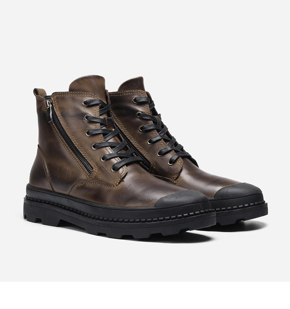 Natural Cowhide Men's Boots Handmade Retro Men's Leather Boots Leather Men's Shoes