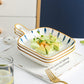 Japanese-style Hand-painted Handle Plate Bowl Creative Net Celebrity Baking Baked Rice Binaural Baking Tray Oven Special Ceramic Tableware Set