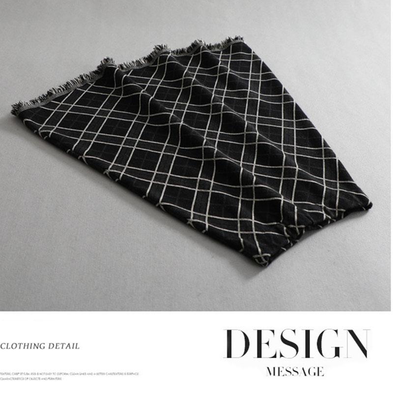 Ladies Long Knitted Skirt Autumn Winter Women's Fringed Plaid Umbrella Skirt High Waist A-line Big Swing Skirt