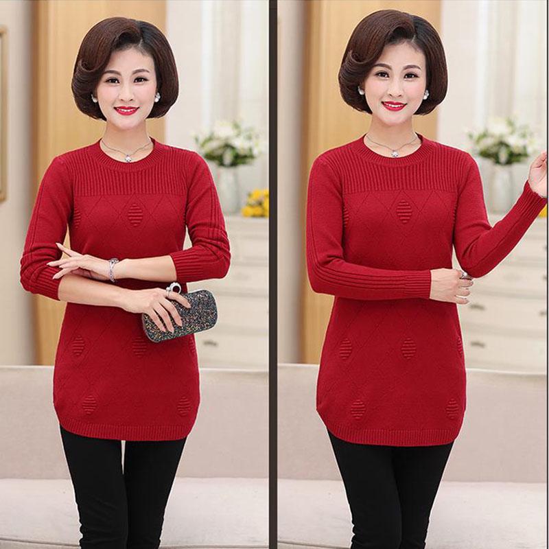 Winter Thick Plus Velvet Sweater Women's Mid-length Loose-Fit Large Size Pullover Knit
