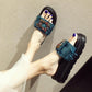 Wedge Platform Sandals Slipper Fashion Outer Wear High Heel Slippers Thick Bottomed Chunky-Heel Women's House Shoes