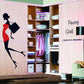 Beauty Mini Skirt High Heels Wall Stickers Shopping Malls Women Shoes Counters Window Glass Stickers