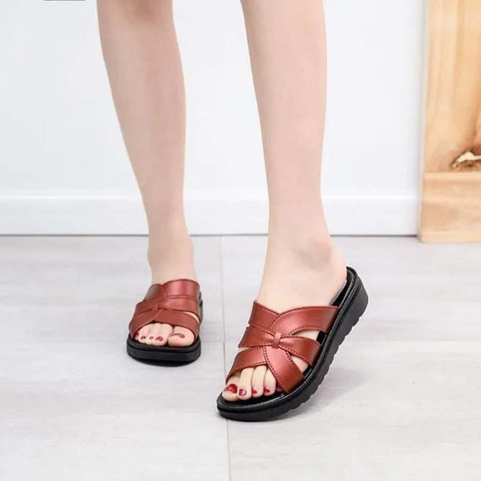 Women's Summer Soft Bottom Wear-resistant Breathable Slippers Waterproof Non-slip Mother Slippers