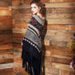 Bohemian Ethnic V-neck Sweater Women's Mid-length Pullover Cape Shawl Batwing Sweater Coat Tassel Sweater Autumn Winter