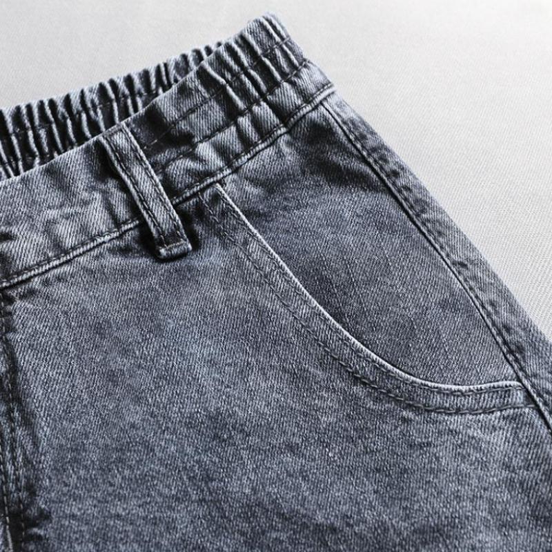 Women's Denim Shorts Summer Loose High Waist Elastic Waist Korean Style A-line Pants Casual Sports Wear Thin Shorts