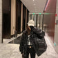 Loose Stand-up Collar Short Down Jacket Women Winter Diagonal Pocket White Duck Down Jacket