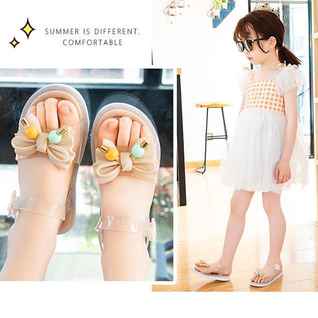 Girl's Bowknot Velcro Soft Soled Single Breathable Shoes Girls' Non Slip Hollow Out Light Princess Shoes